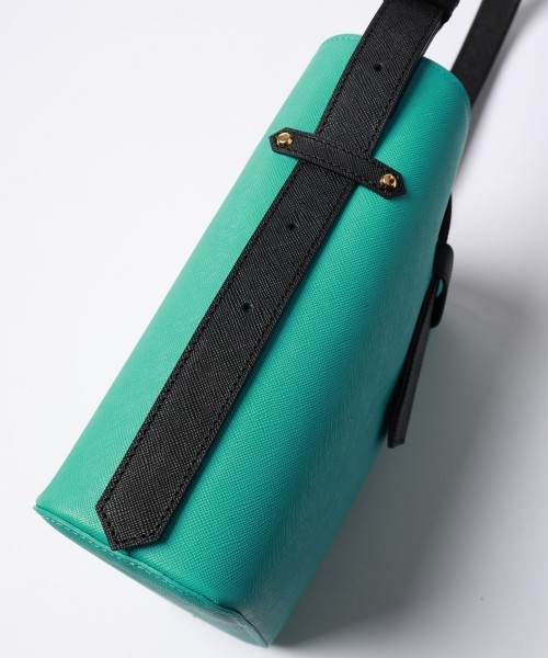 Leather Flap Bucket Bag