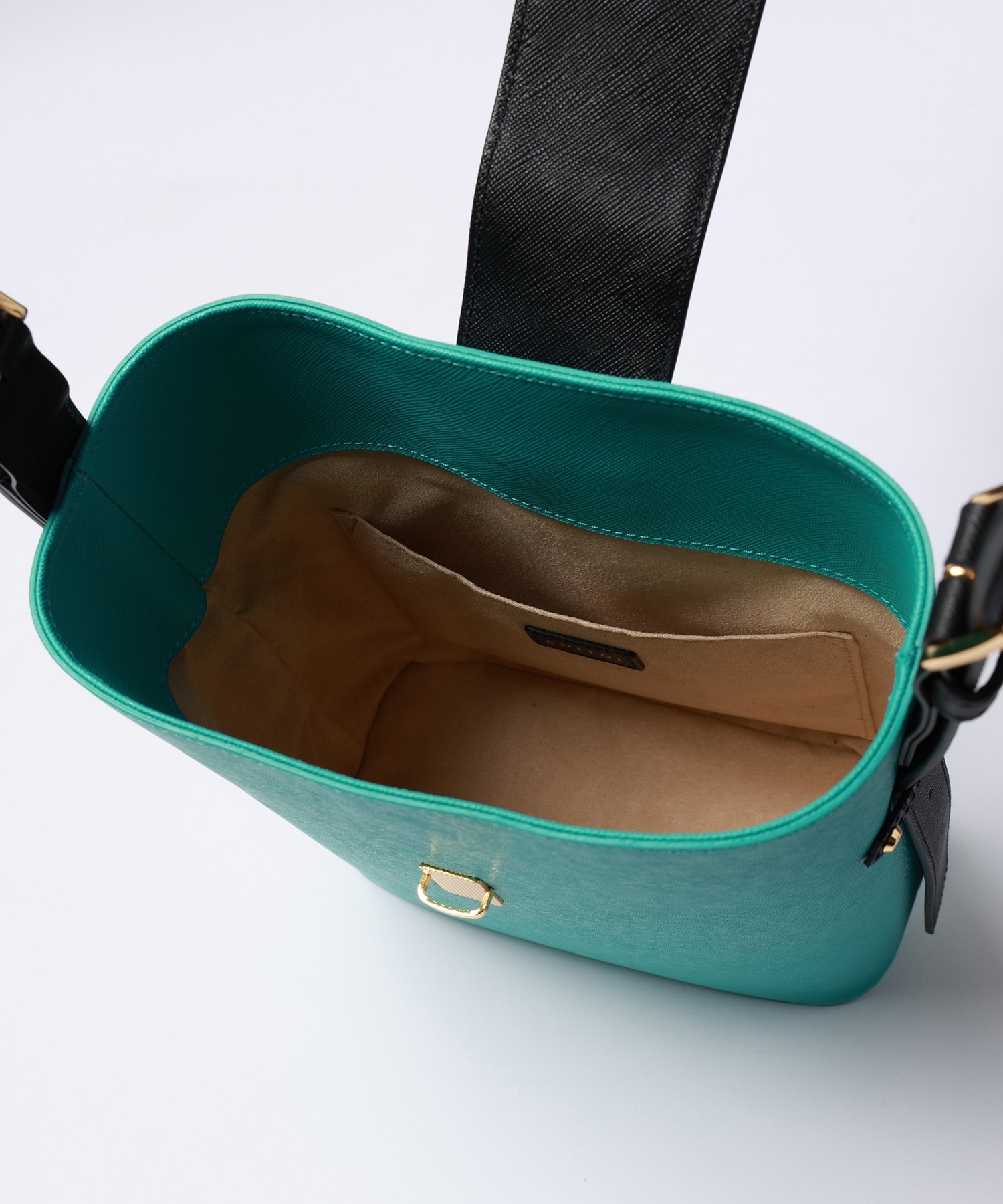 Leather Flap Bucket Bag