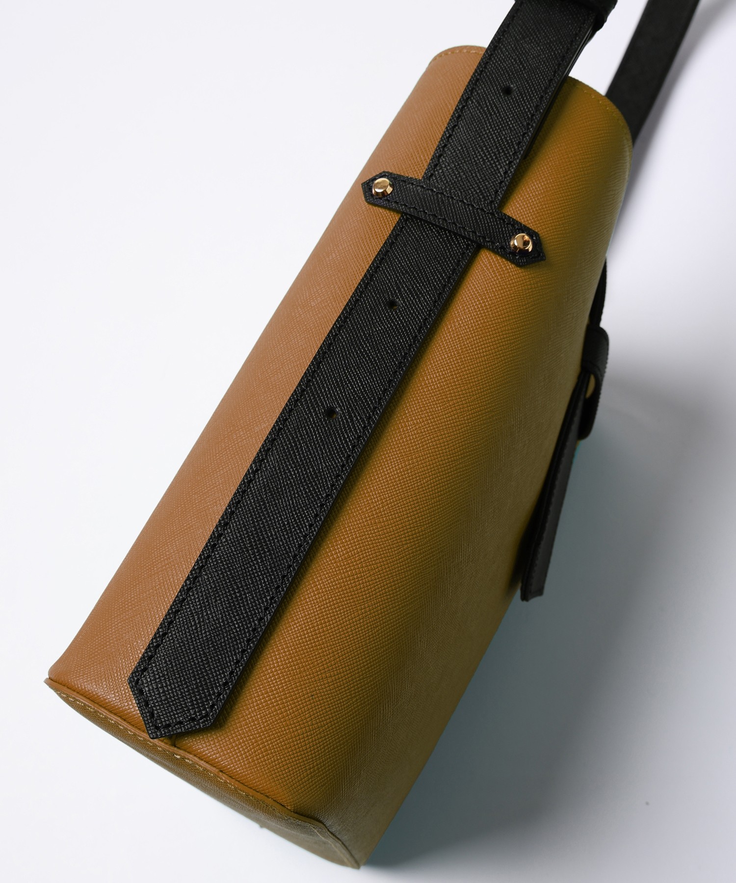 Leather Flap Bucket Bag