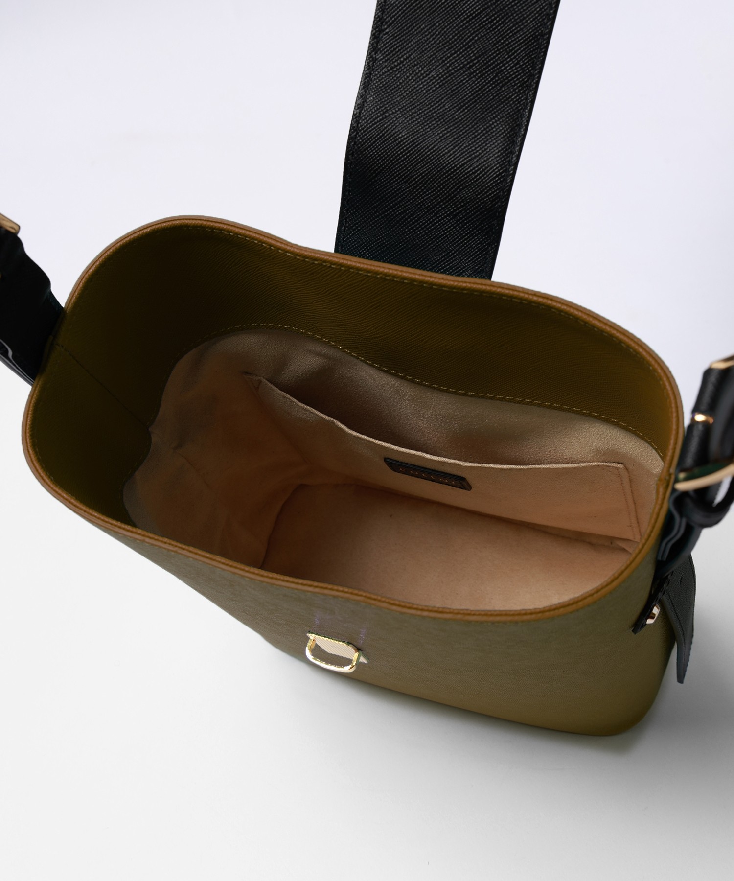 Leather Flap Bucket Bag