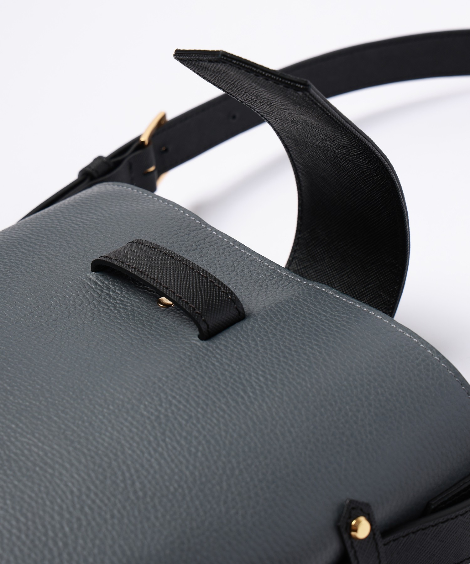 Leather Flap Bucket Bag