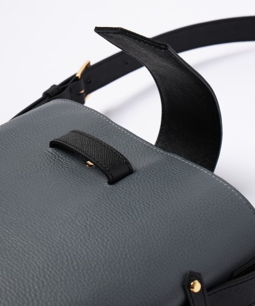 Leather Flap Bucket Bag