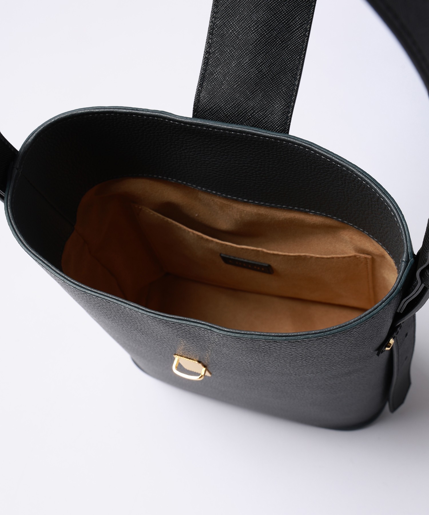 Leather Flap Bucket Bag