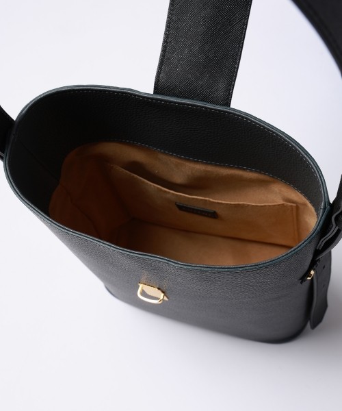 Leather Flap Bucket Bag