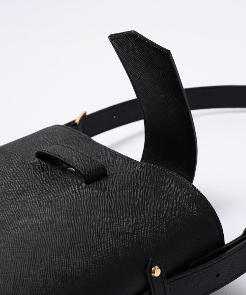 Leather Flap Bucket Bag