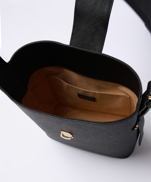 Leather Flap Bucket Bag