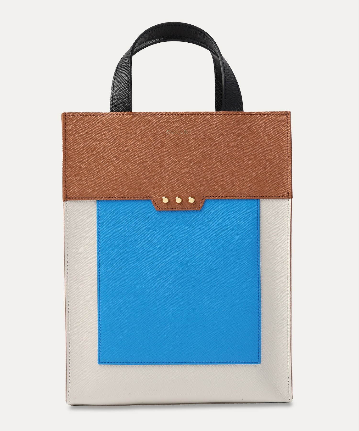 Leather vertical mini tote bag