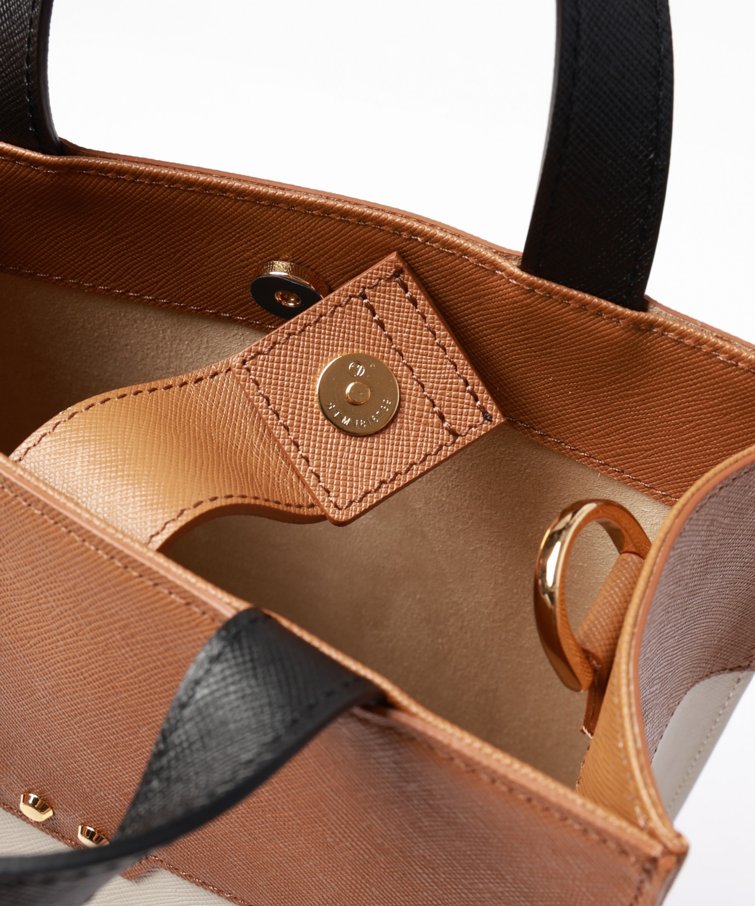 Leather vertical mini tote bag