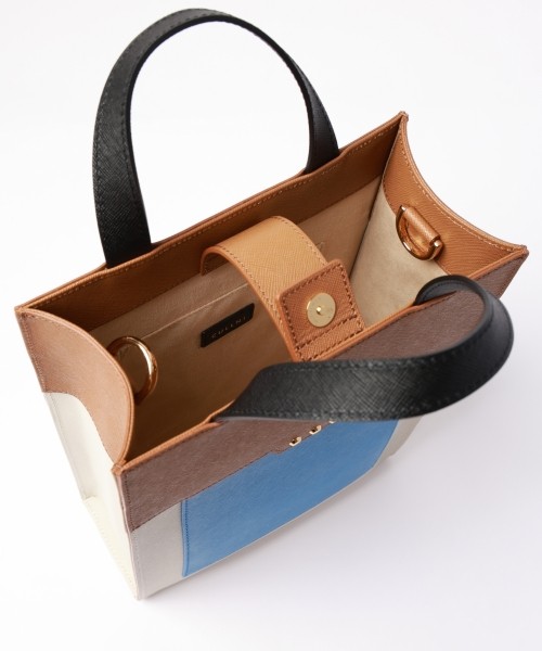 Leather vertical mini tote bag