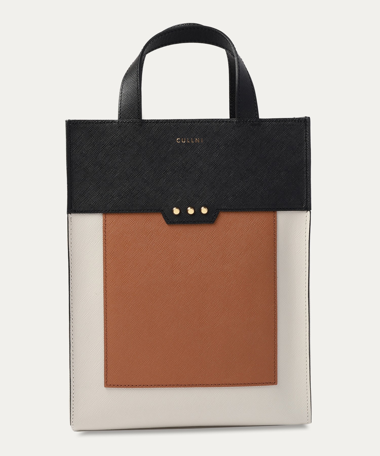 Leather vertical mini tote bag