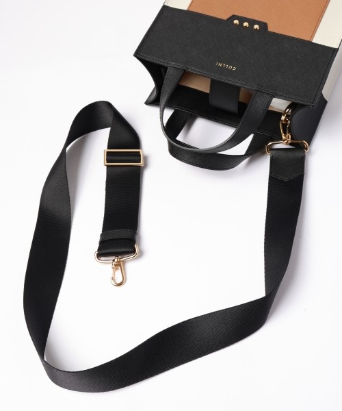 Leather vertical mini tote bag