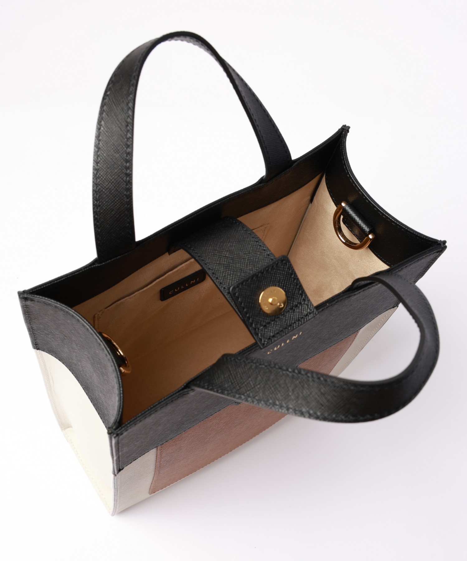 Leather vertical mini tote bag