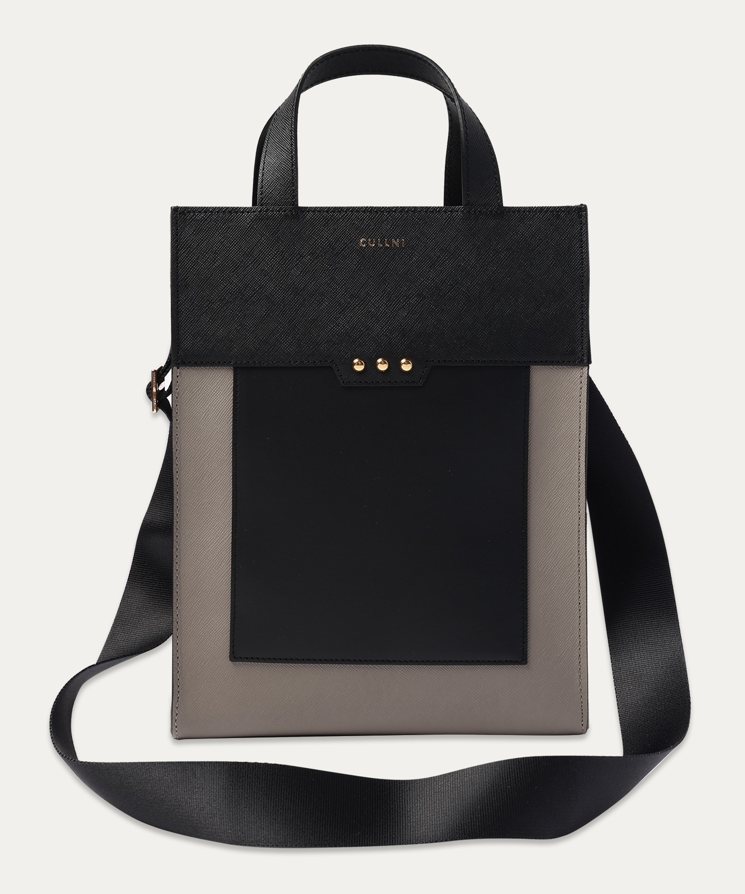 Leather vertical mini tote bag