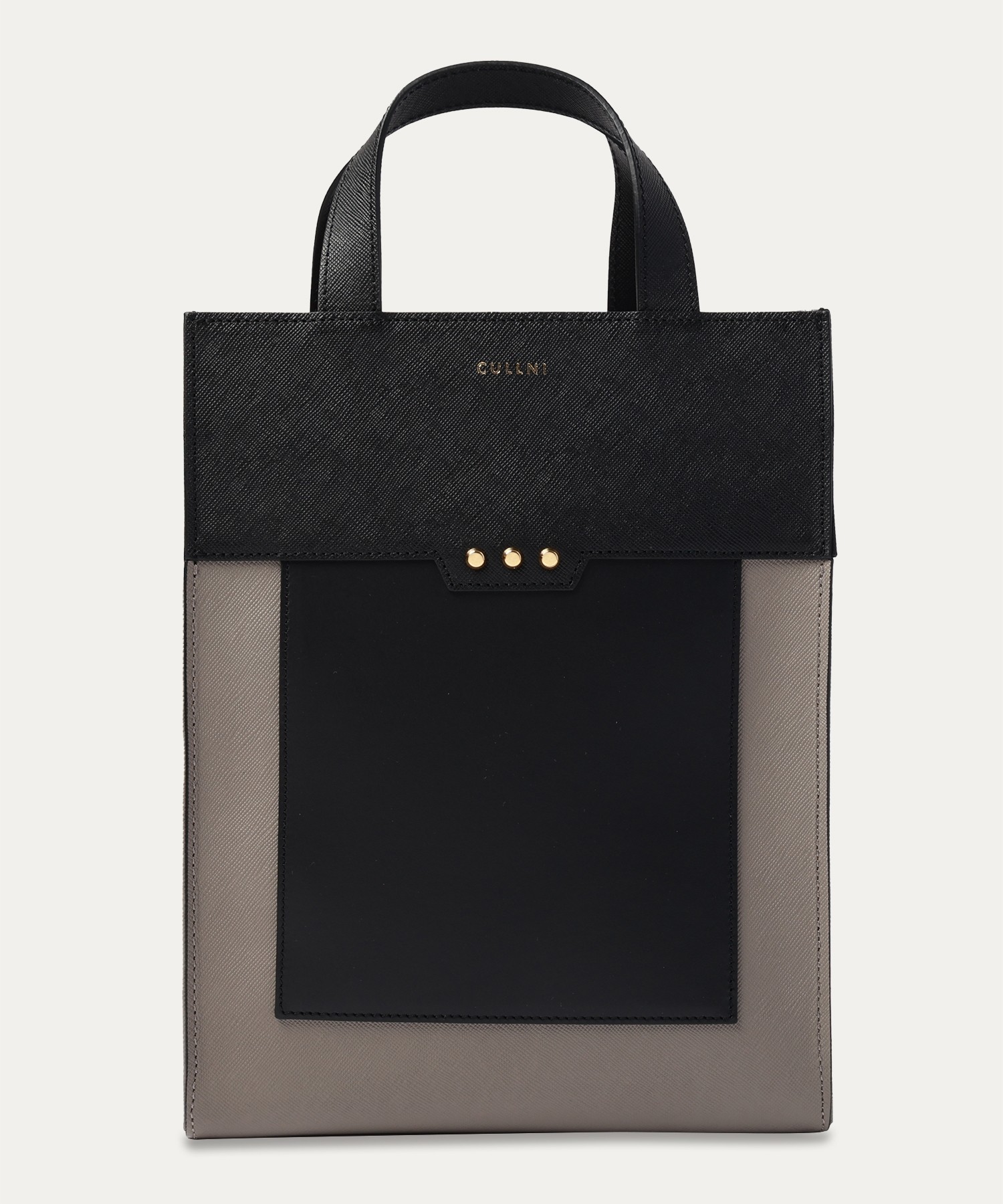 Leather vertical mini tote bag