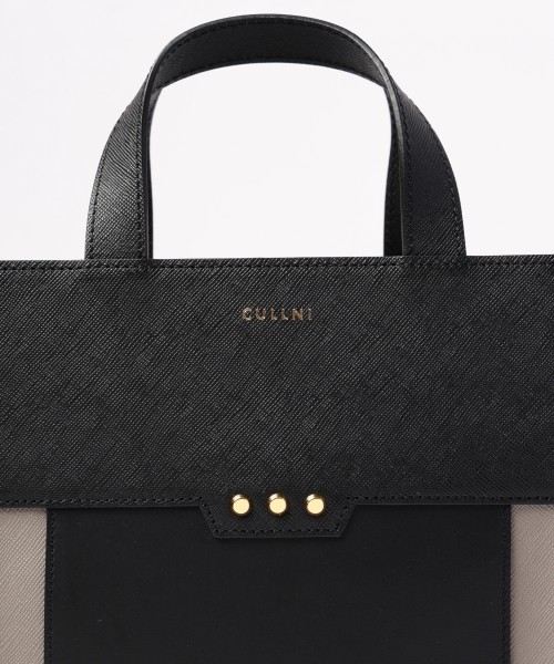 Leather vertical mini tote bag