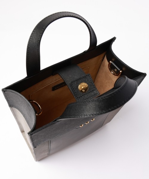 Leather vertical mini tote bag