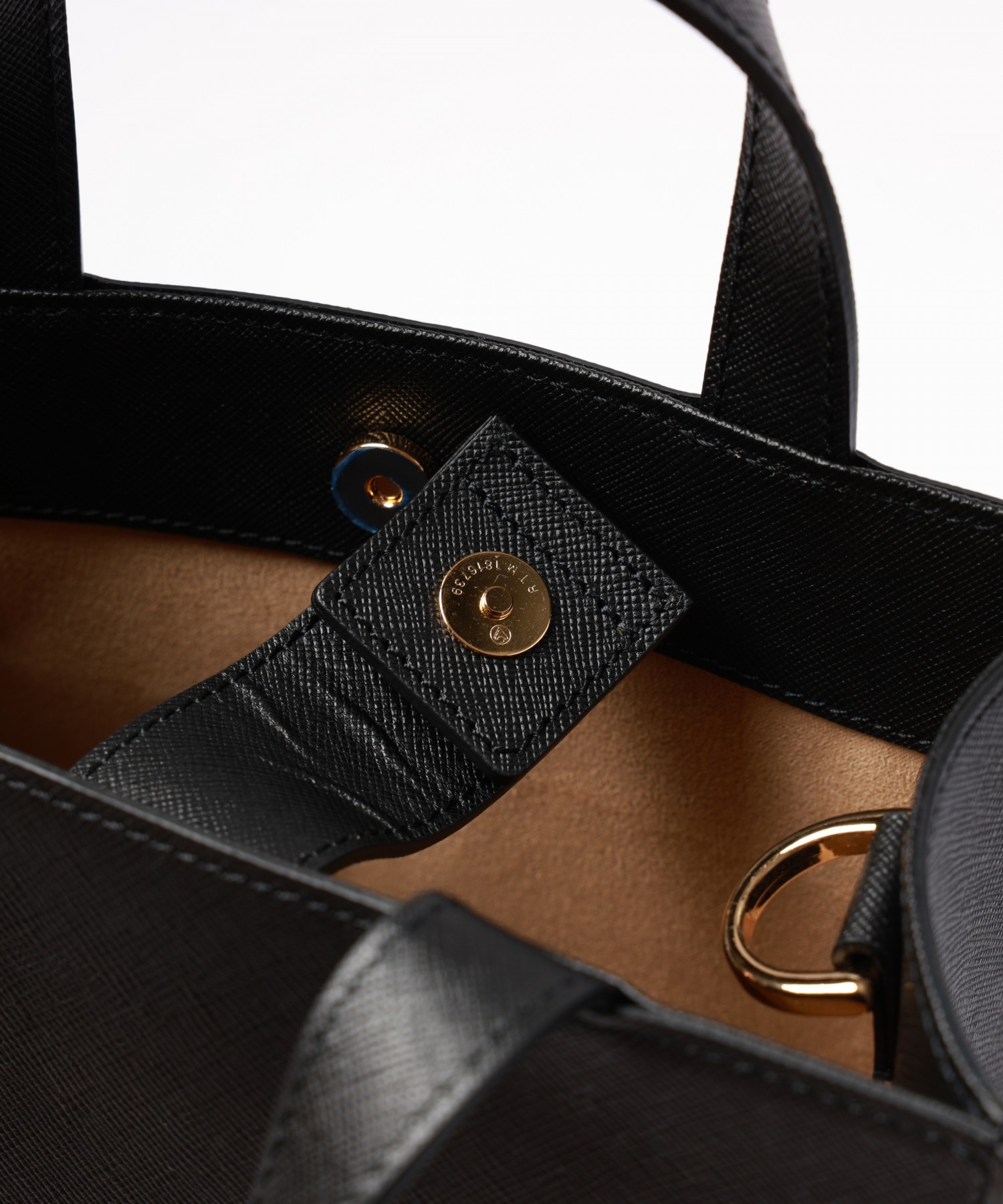 Leather vertical mini tote bag