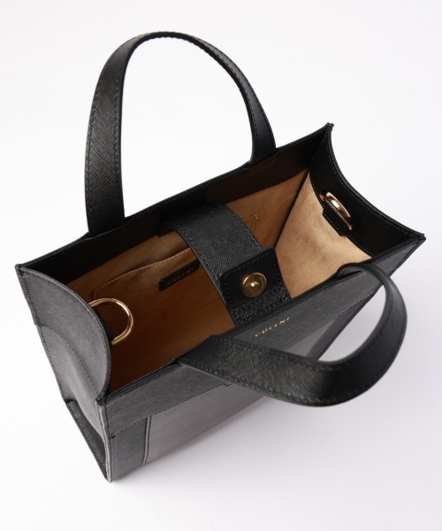 Leather vertical mini tote bag