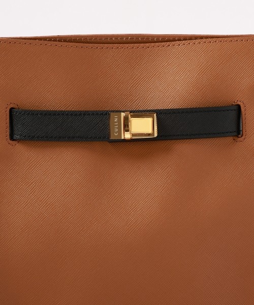 Clasp lock Belt Hand Bag