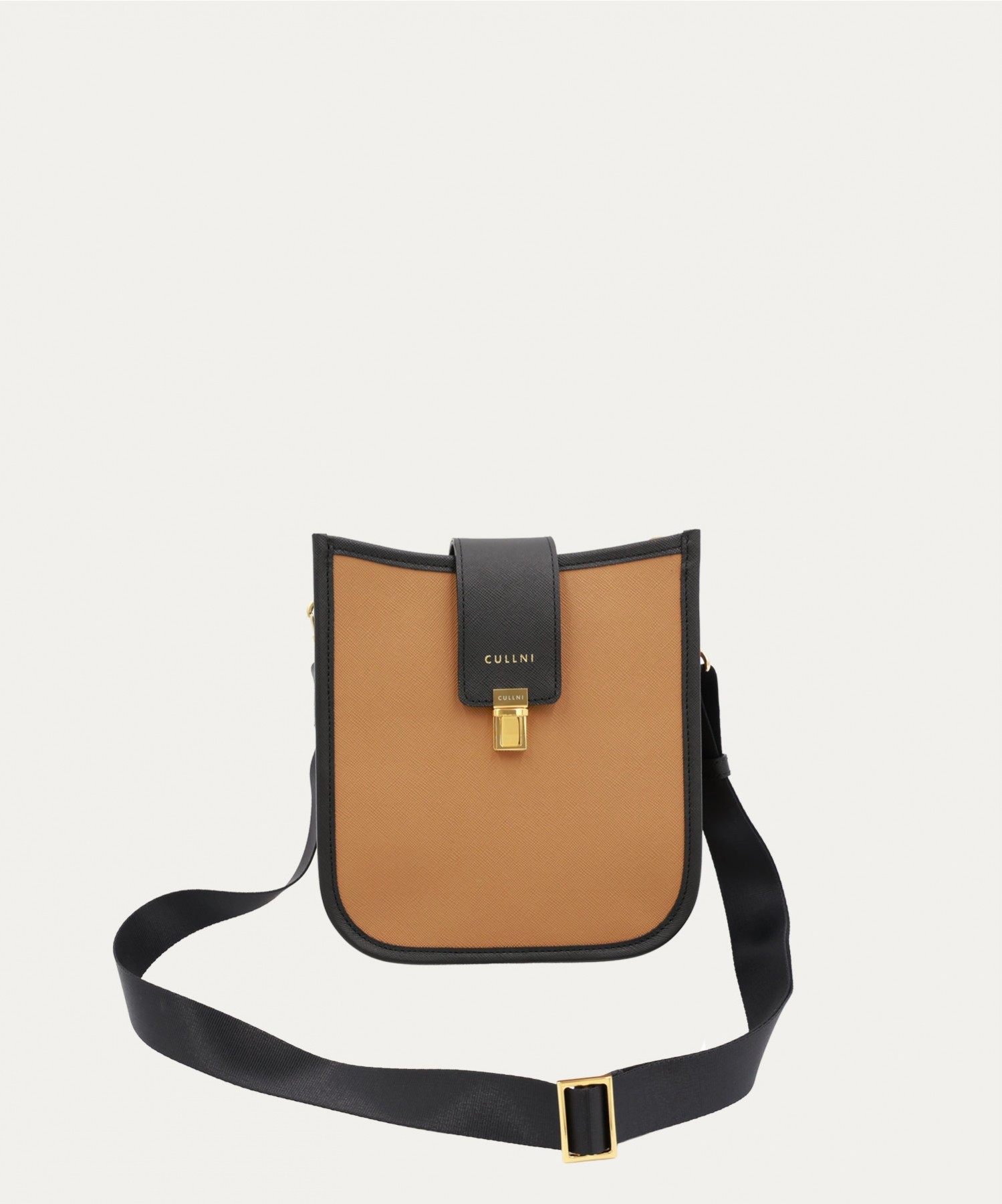 Clasp lock Leather Mini Shoulder Bag