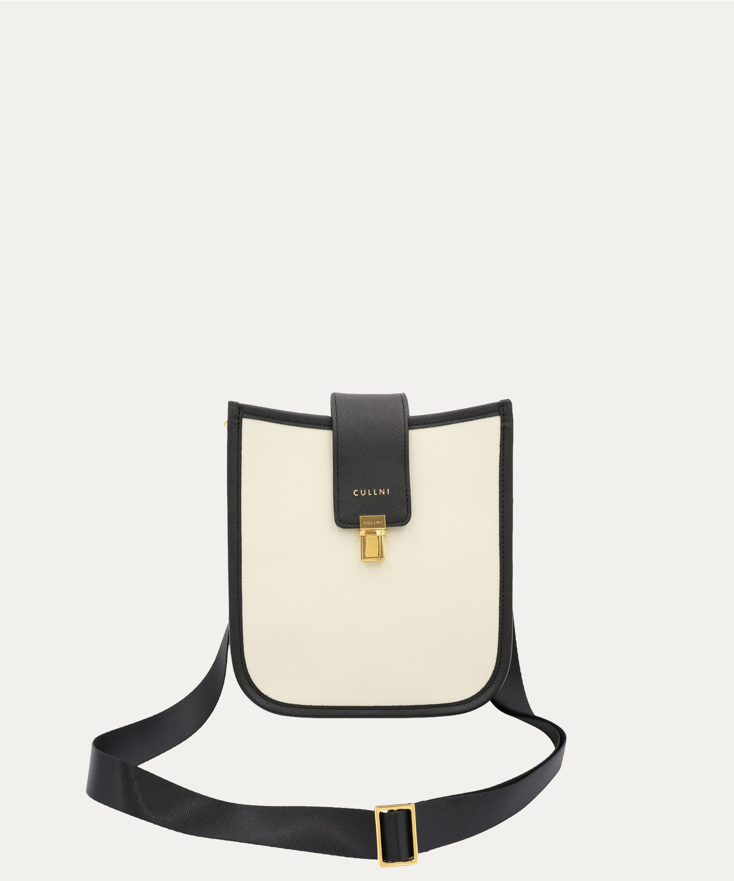 Clasp lock Leather Mini Shoulder Bag