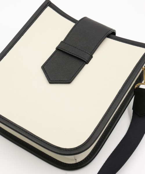 Clasp lock Leather Mini Shoulder Bag