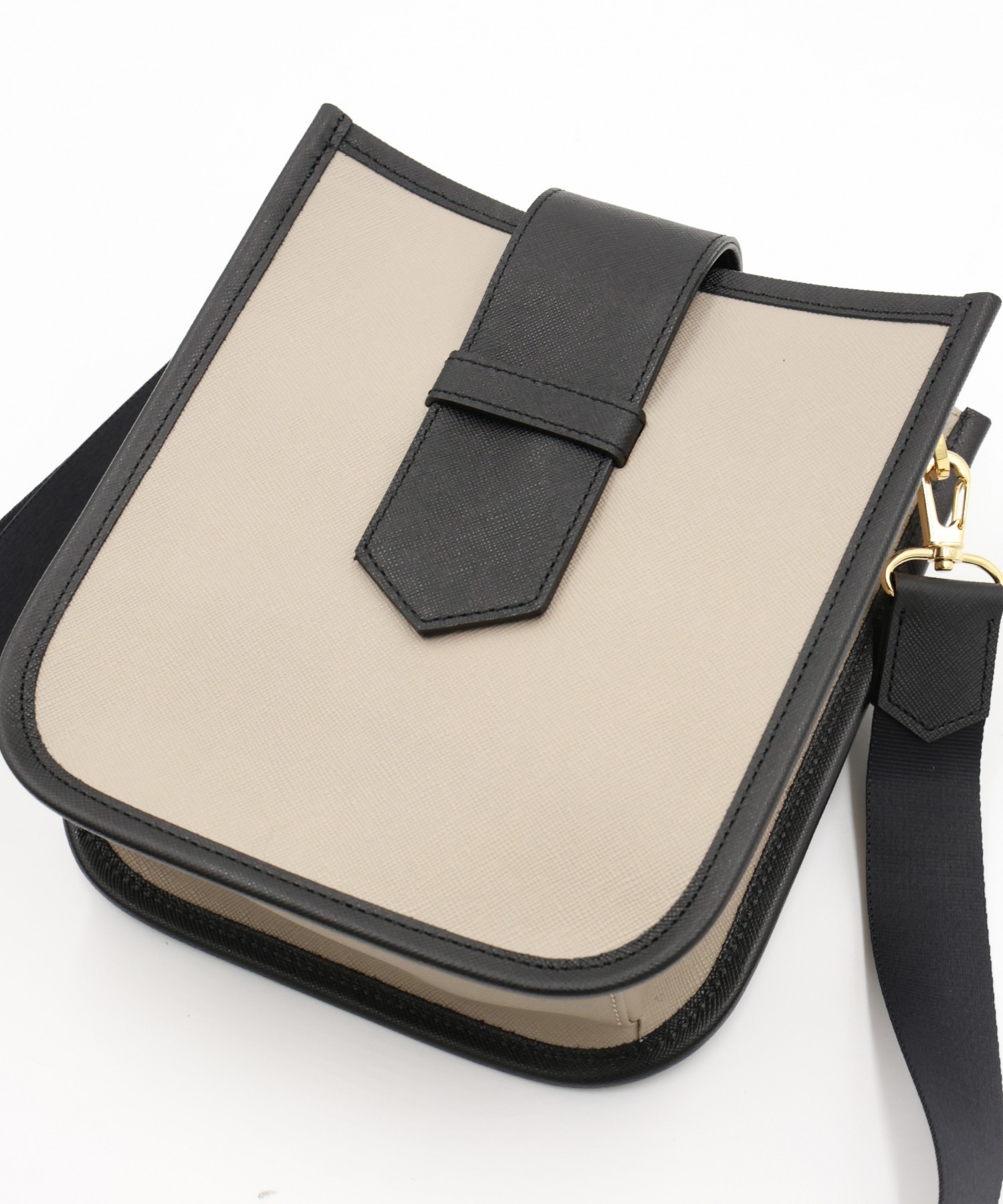 Clasp lock Leather Mini Shoulder Bag