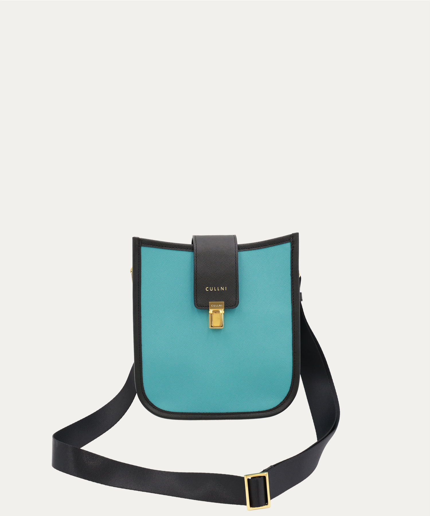 Clasp lock Leather Mini Shoulder Bag