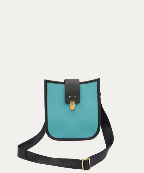 Clasp lock Leather Mini Shoulder Bag