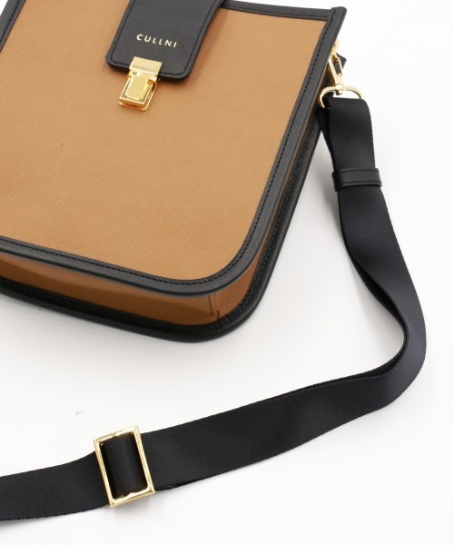 Clasp lock Leather Mini Shoulder Bag