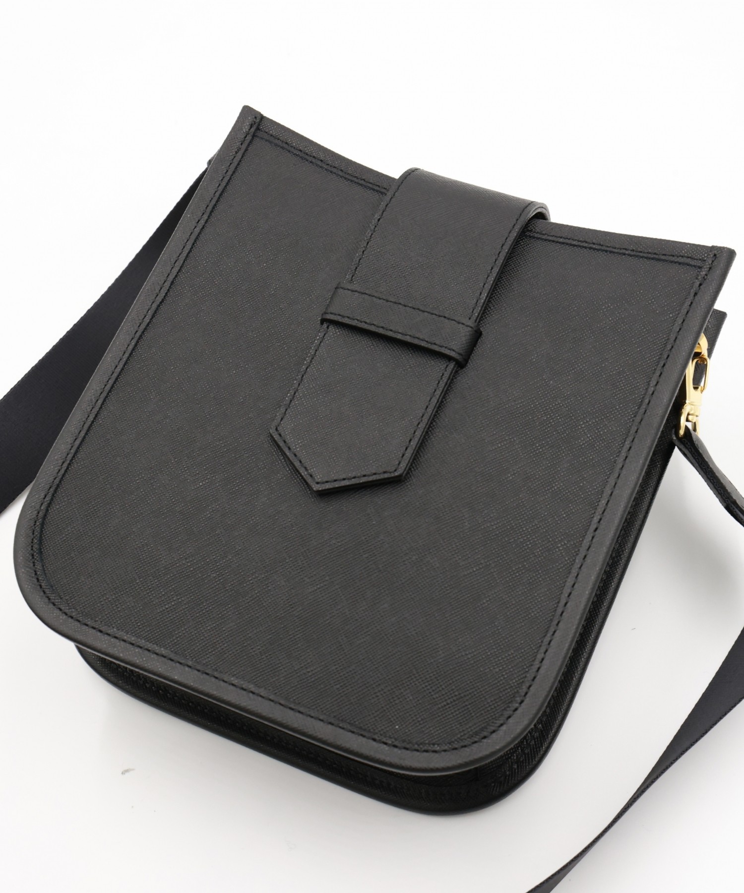 Clasp lock Leather Mini Shoulder Bag
