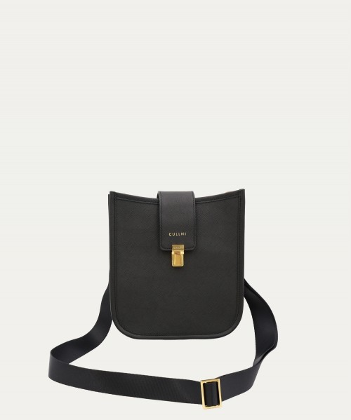 Clasp lock Leather Mini Shoulder Bag
