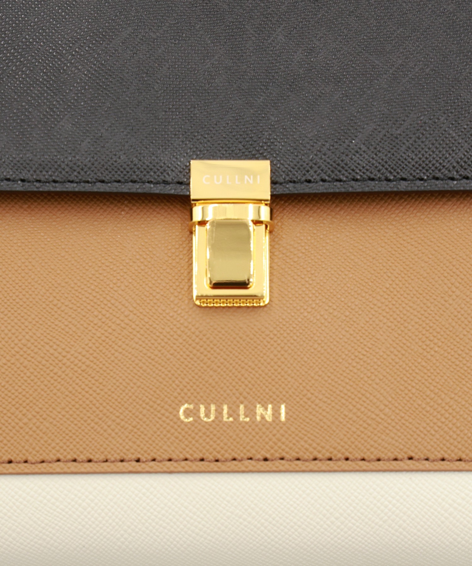 Clasp lock Leather Pocket Hand Bag