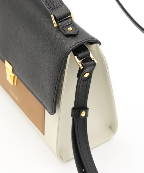 Clasp lock Leather Pocket Hand Bag