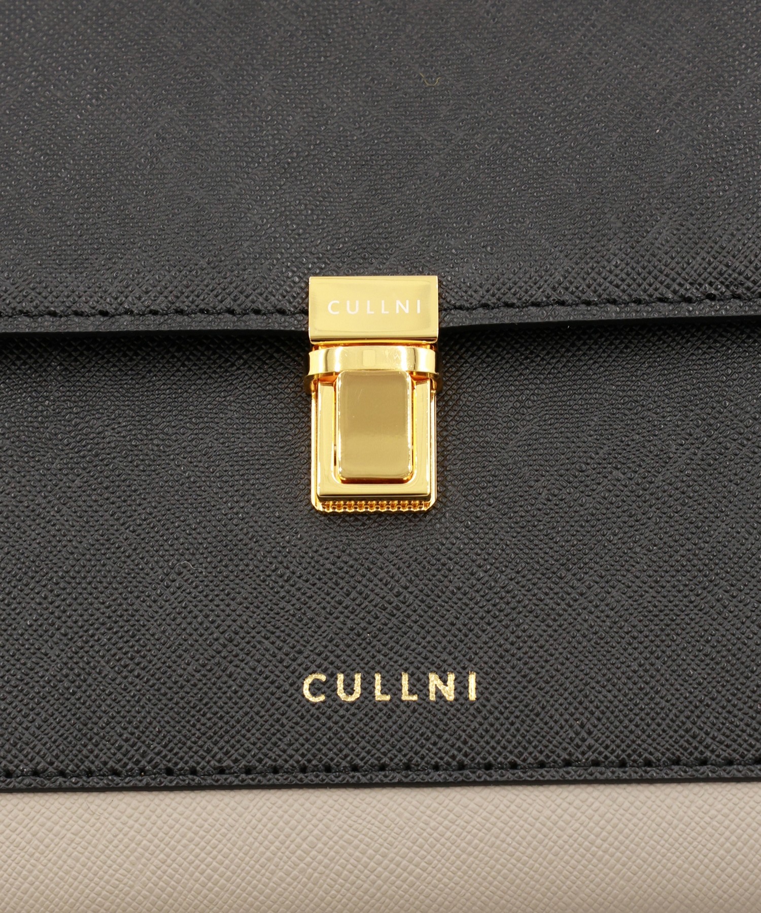 Clasp lock Leather Pocket Hand Bag