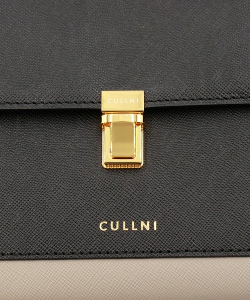 Clasp lock Leather Pocket Hand Bag