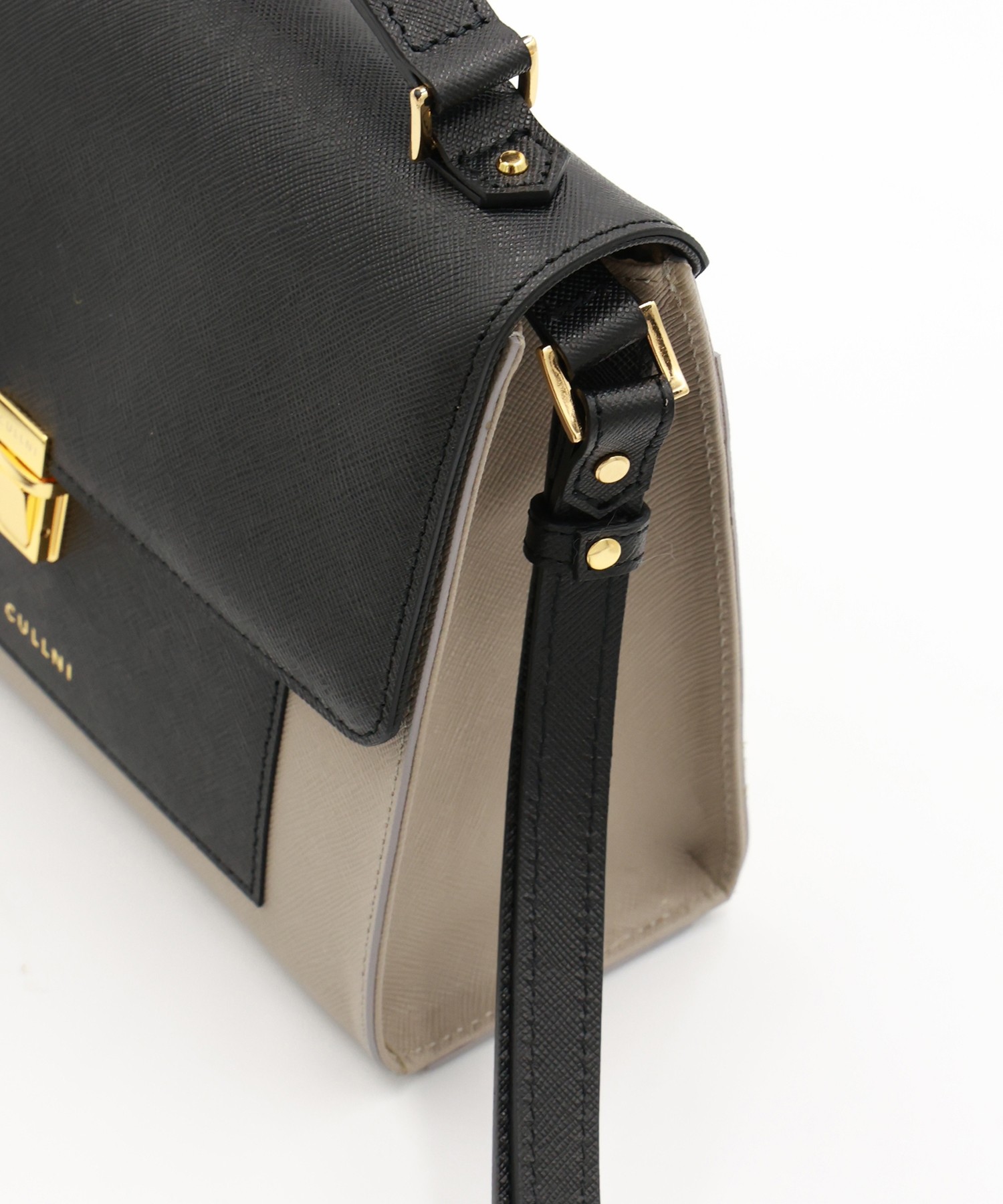 Clasp lock Leather Pocket Hand Bag