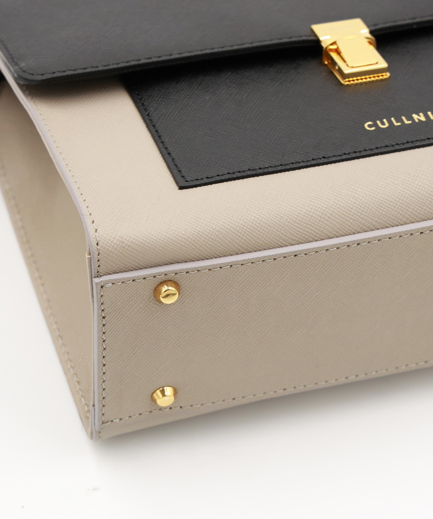 Clasp lock Leather Pocket Hand Bag