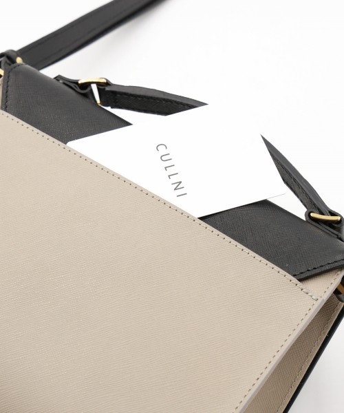 Clasp lock Leather Pocket Hand Bag