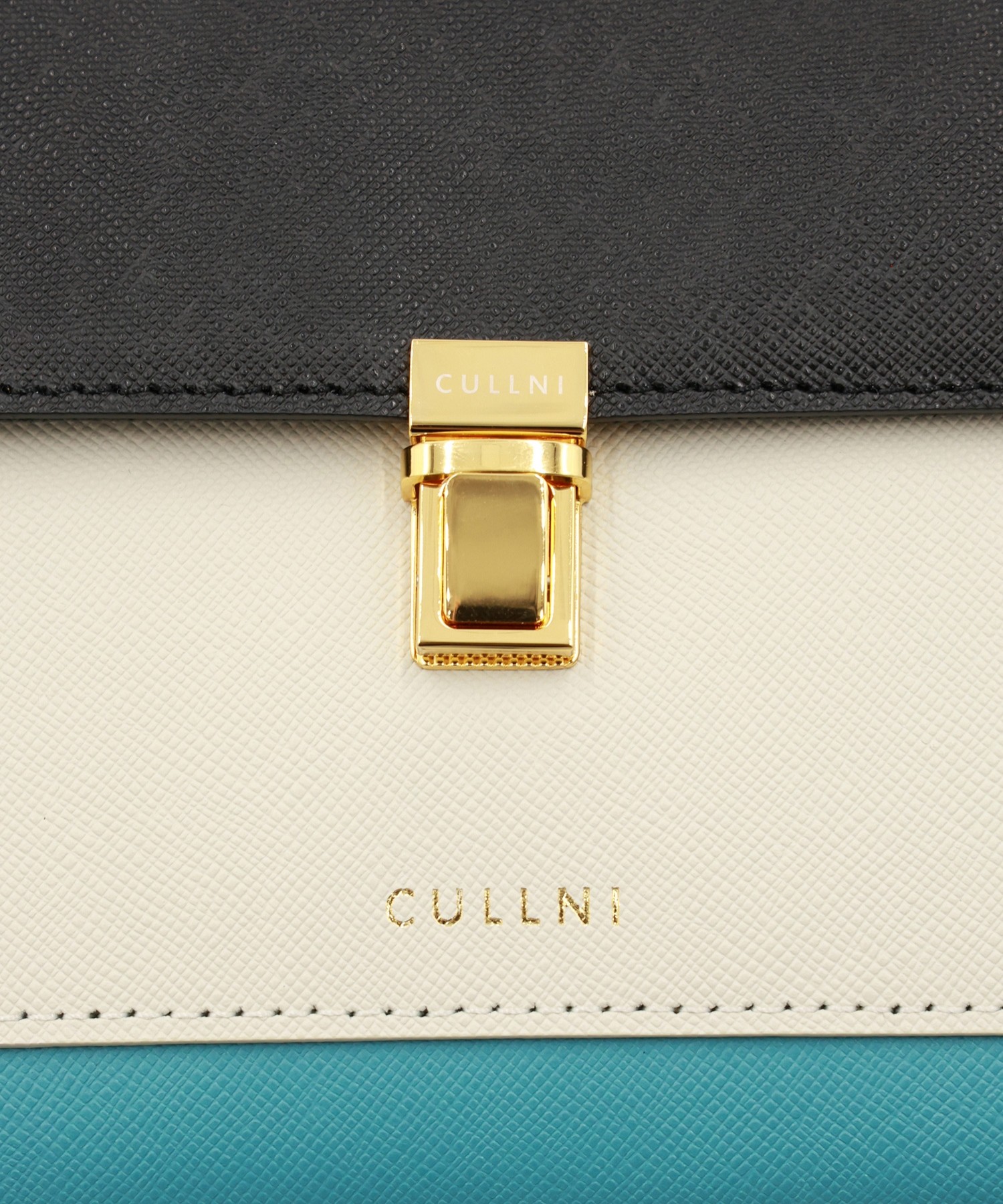 Clasp lock Leather Pocket Hand Bag