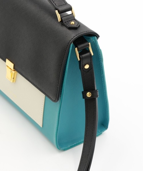 Clasp lock Leather Pocket Hand Bag