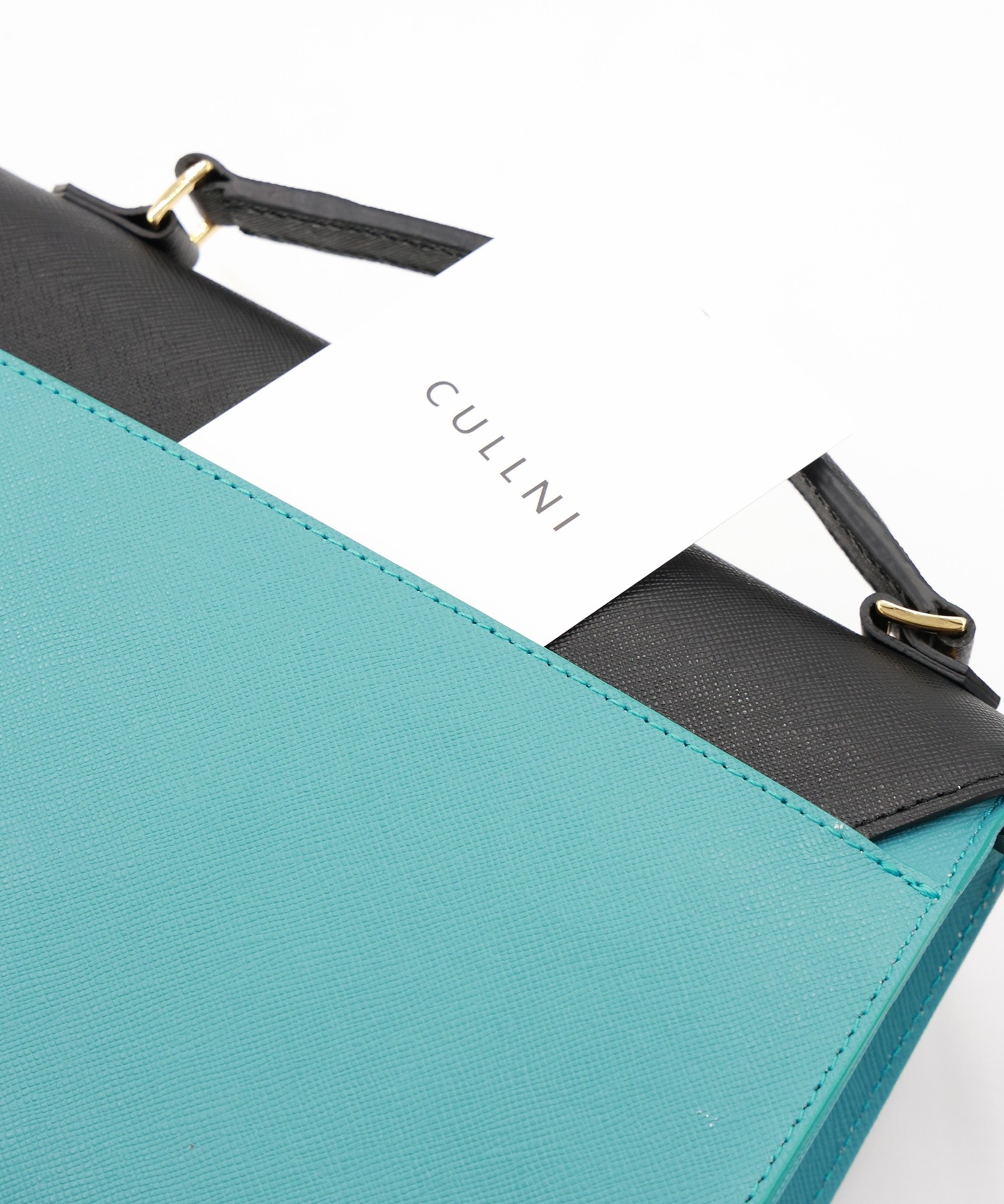 Clasp lock Leather Pocket Hand Bag