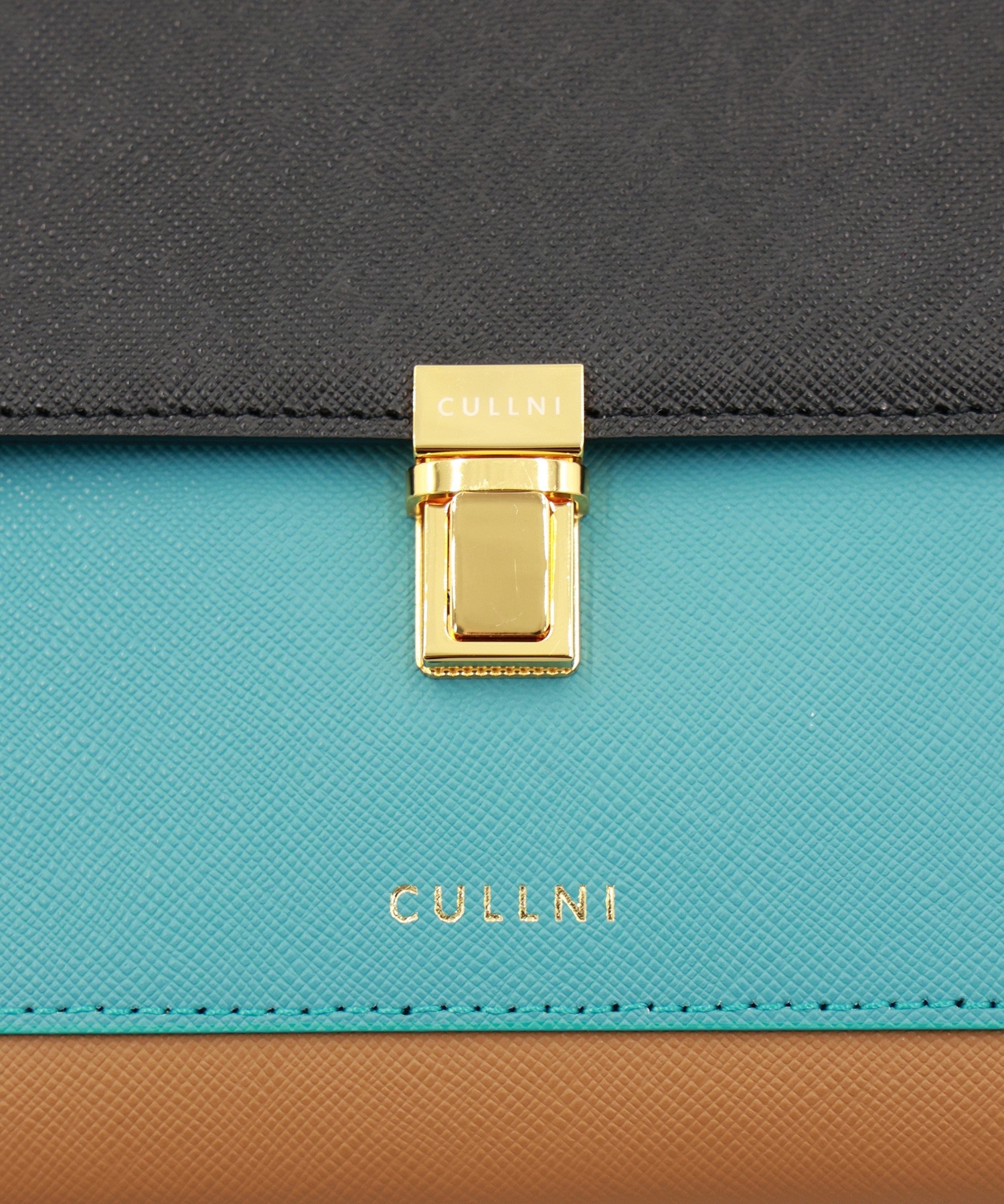 Clasp lock Leather Pocket Hand Bag