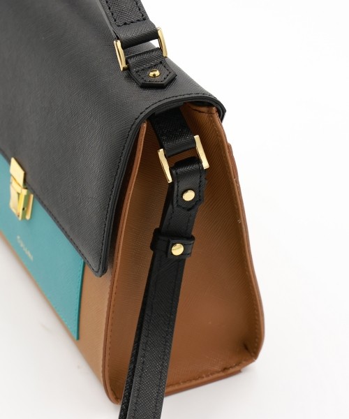 Clasp lock Leather Pocket Hand Bag