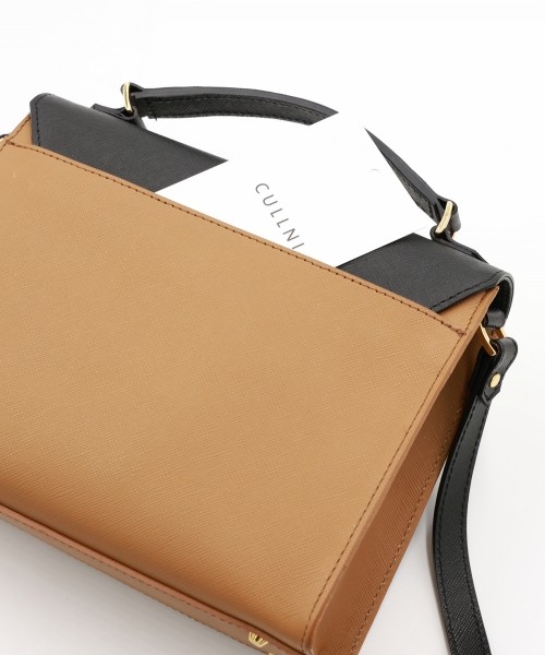 Clasp lock Leather Pocket Hand Bag