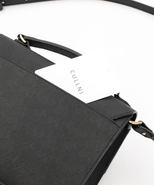 Clasp lock Leather Pocket Hand Bag