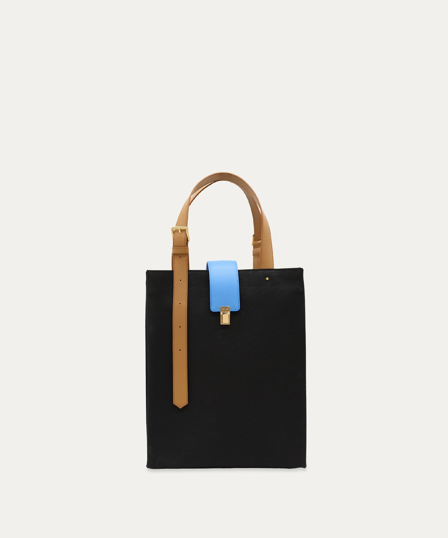 Leather Flap Adjustable Belt Canvas Tote