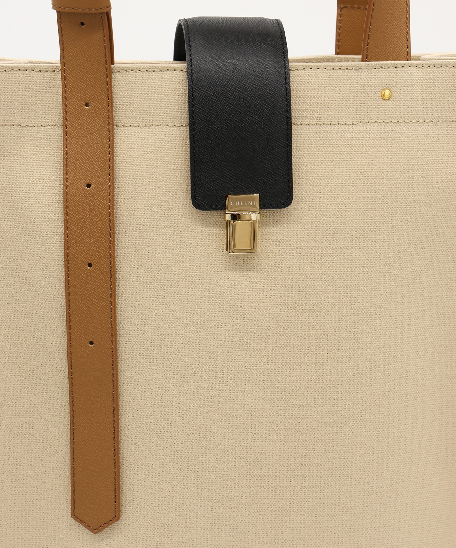 Leather Flap Adjustable Belt Canvas Tote