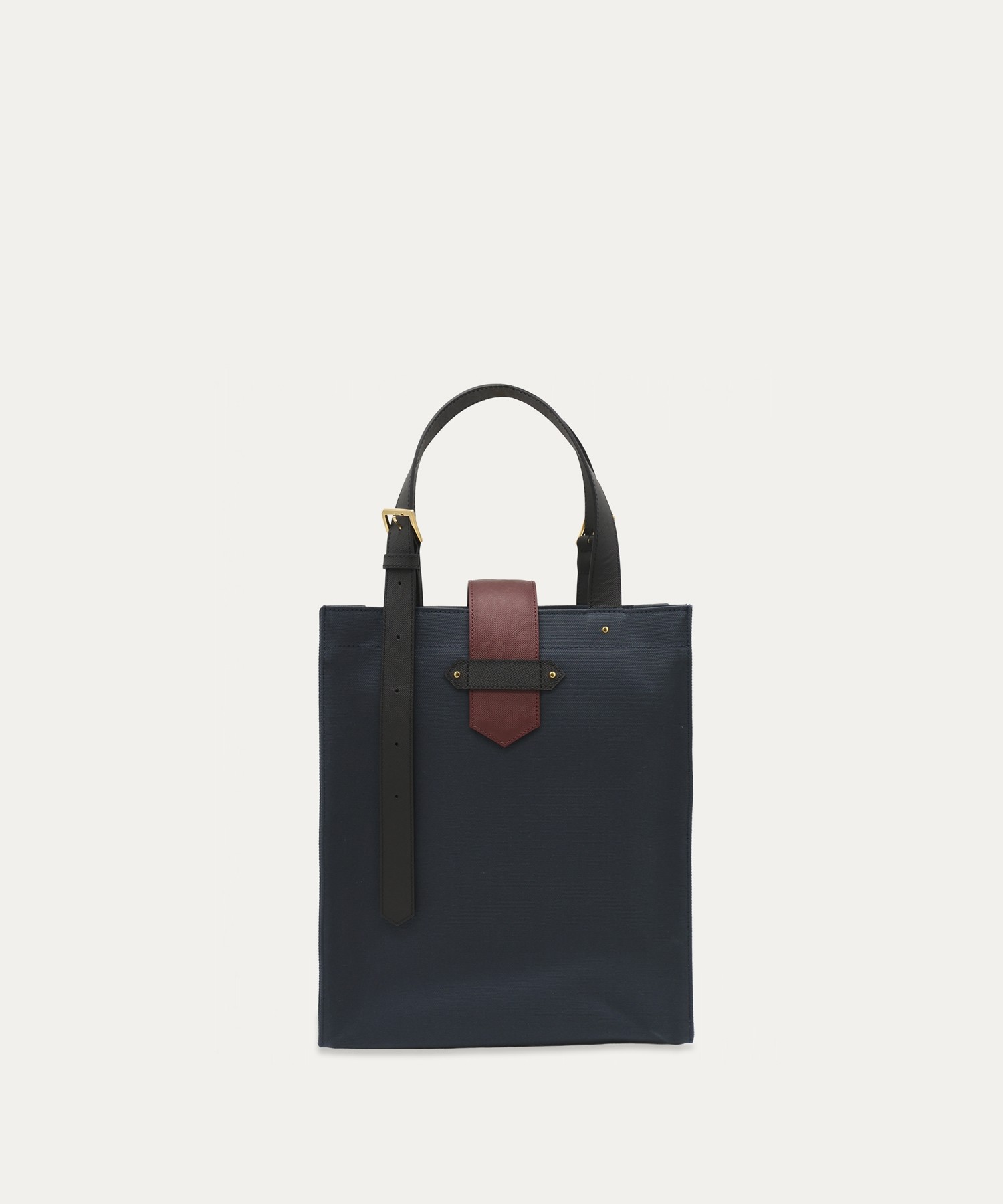 Leather Flap Adjustable Belt Canvas Tote