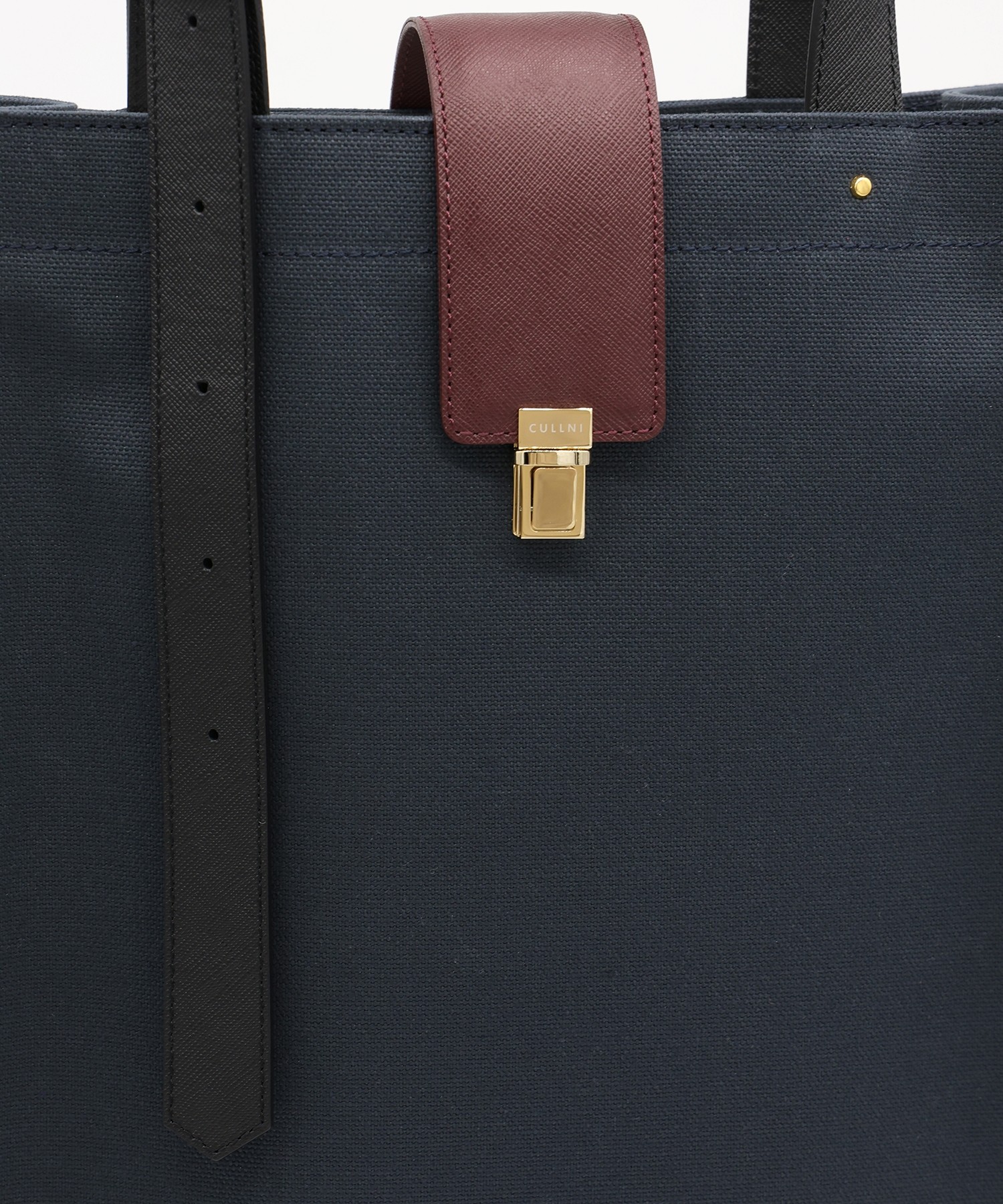 Leather Flap Adjustable Belt Canvas Tote